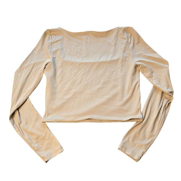 90 Degree By Reflex Crop Top Womens Medium Contour Olivia Square Neck Athleisure - Picture 2 of 9